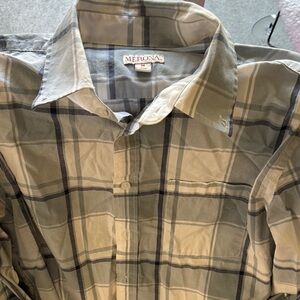 Merona Men's Casual Plaid Shirt - Gray and Blue
